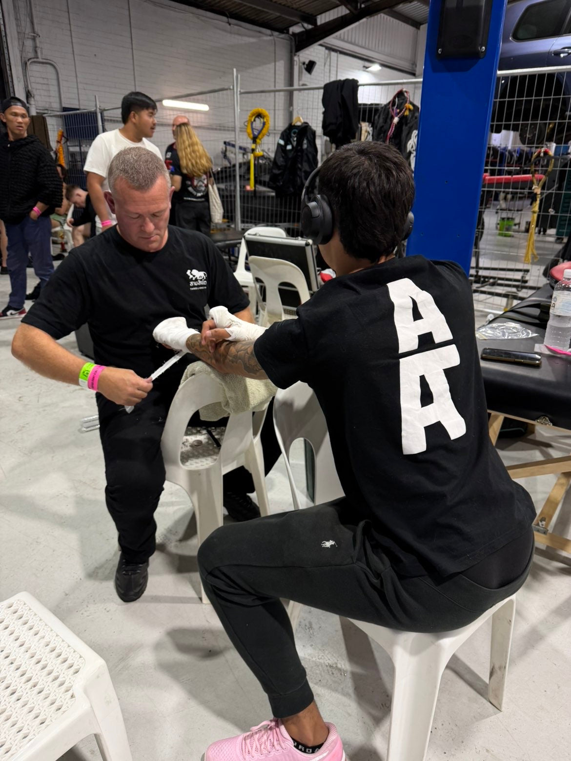 AtAllTimes Activewear Shorts - AA logo back fight prep